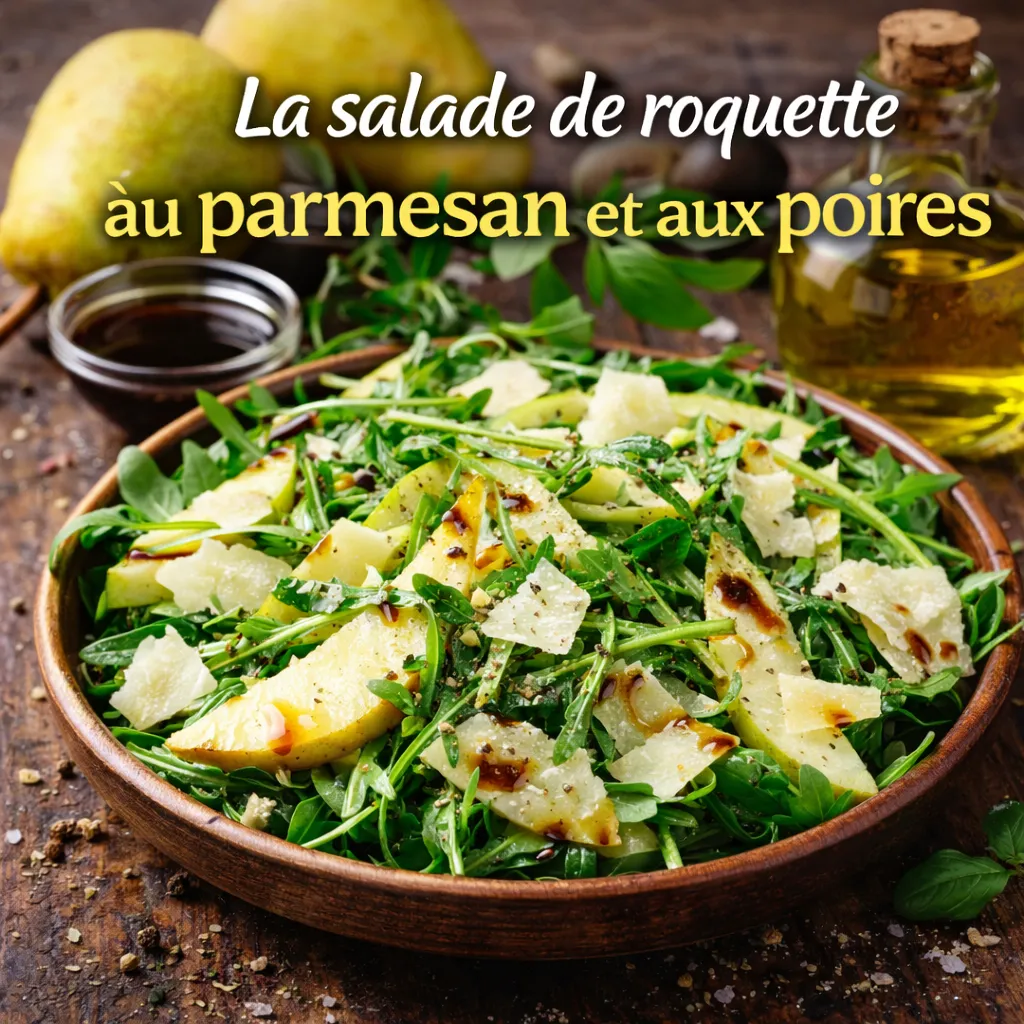 La salade de roquette au parmesan et aux poires
