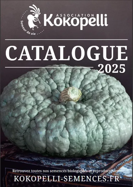 Couverture du catalogue Kokopelli 2025 avec légumes anciens