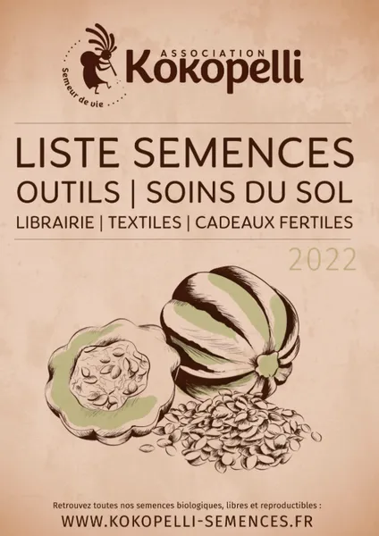 Couverture du catalogue Kokopelli 2022 avec légumes anciens