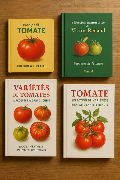 Livres atypiques sur la tomate : petit livre-coffret, sélection manuscrite de Victor Renaud, recettes de chefs, bienfaits santé et beauté