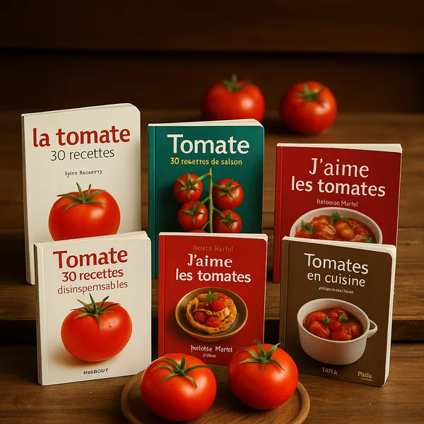 Petits livres de recettes à base de tomate, en format pratique, regroupant 30 à 40 idées simples et variées