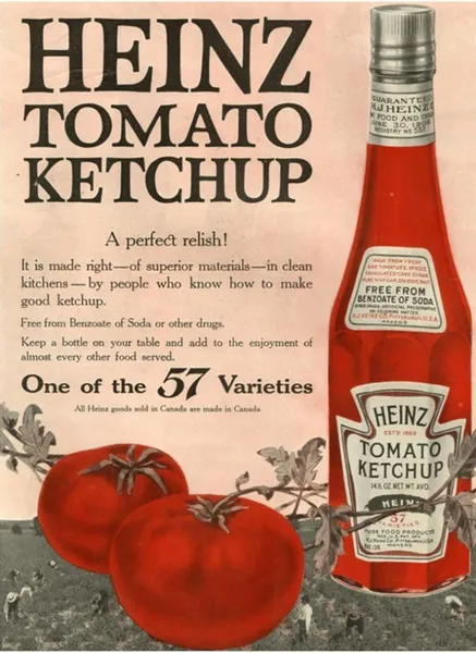 Affiche vintage Heinz Tomato Ketchup du début du XXe siècle
