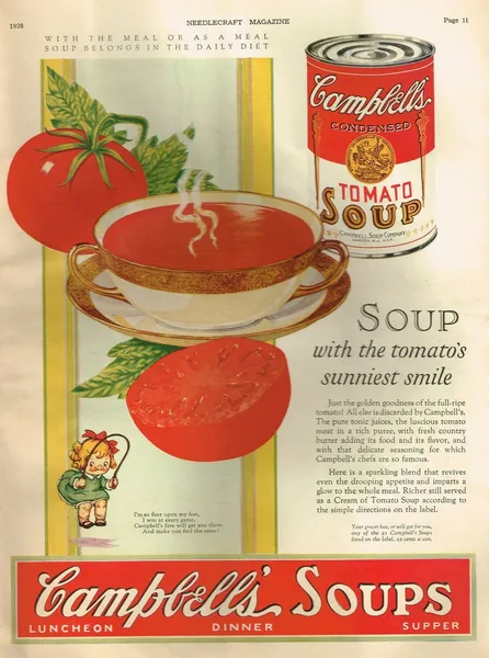 Campbell’s Tomato Soup – Soleil du matin sur la soupe, vers 1928