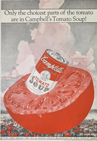 Campbell’s Tomato Soup – The tomato’s sunniest smile, vers 1933