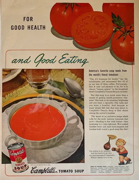 Publicité Campbell’s Tomato Soup vers 1940