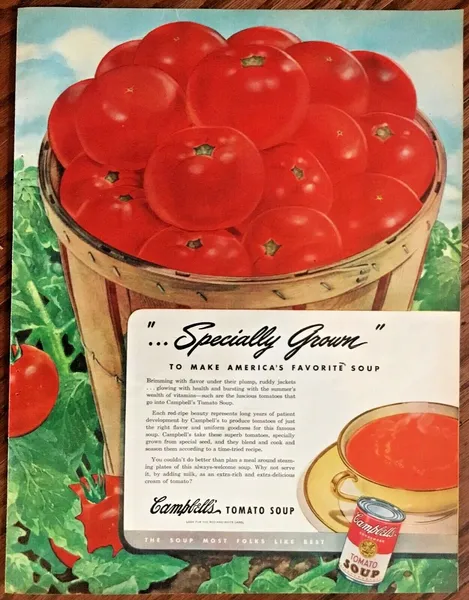 Publicité Campbell’s Tomato Soup de 1946