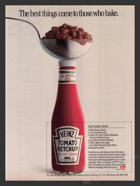 Encart publicitaire Heinz Easy Baked Beans de 1989
