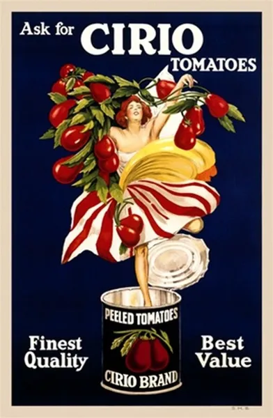 Affiche originale Cirio Tomatoes par Leonetto Cappiello, 1921