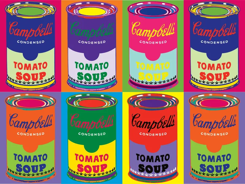 Œuvre pop‑art Campbell’s Tomato Soup par Andy Warhol