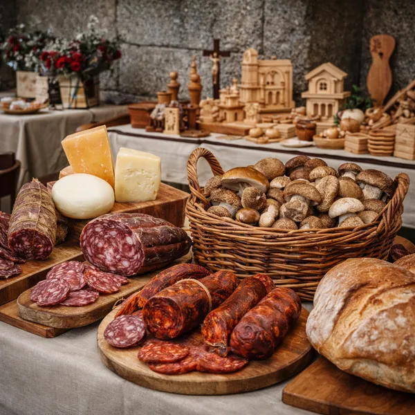 Produits traditionnels de Serra San Bruno : charcuteries, fromages, pain et spécialités de montagne