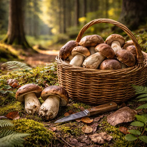 Cèpes porcini récoltés dans les forêts de la Sila en Calabre