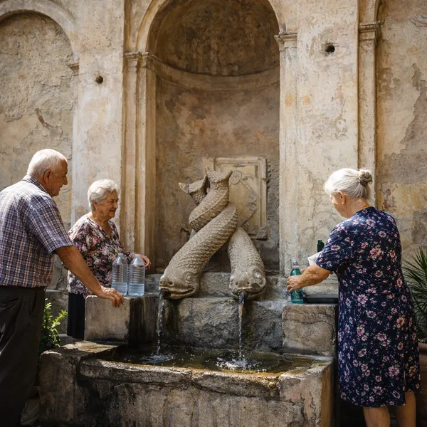 Fontaine dei Delfini à Stilo, point d’eau historique au cœur de la vie locale