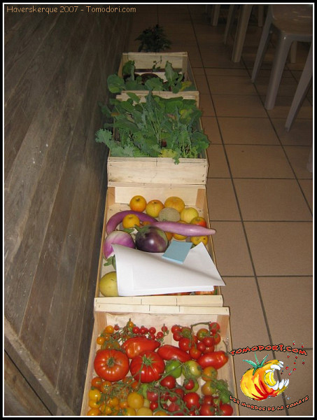 Les légumes de Biorag entreposés dans la salle des fêtes 